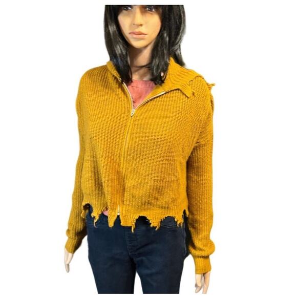 Distressed Knit Hoodie- Size Medium - Picture 2 of 8